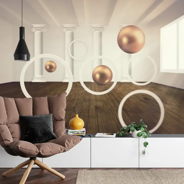 Fototapeta Nowoczesne Kule 3D – Abstrakcja Geometryczna i Iluzja Optyczna