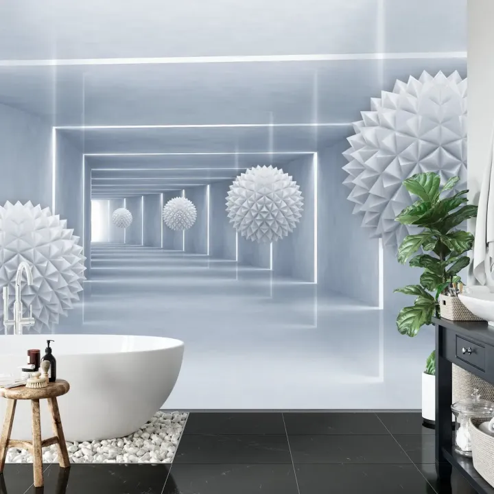 Fototapeta Kule 3D – Iluzja Optyczna i Głębia Perspektywy