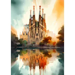 Plakat Sagrada Familia – Akwarelowa Wizja Gaudiego – produkt