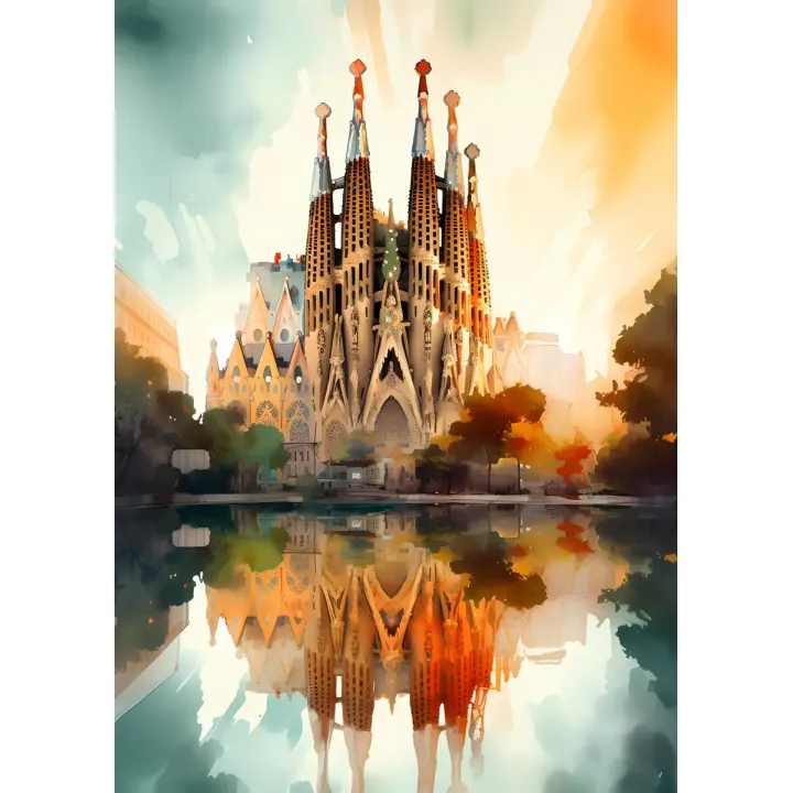 Plakat Sagrada Familia – Akwarelowa Wizja Gaudiego – produkt