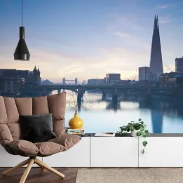Fototapeta Pano – Skyline Londynu nad Tamizą