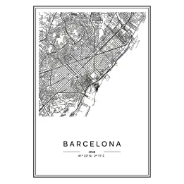 Plakat Mapa Miasta Barcelona – Architektura i Urbanistyka Hiszpanii – produkt