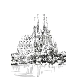 Plakat Bazylika Sagrada Familia – Szkic Gaudiego z Barcelony – produkt