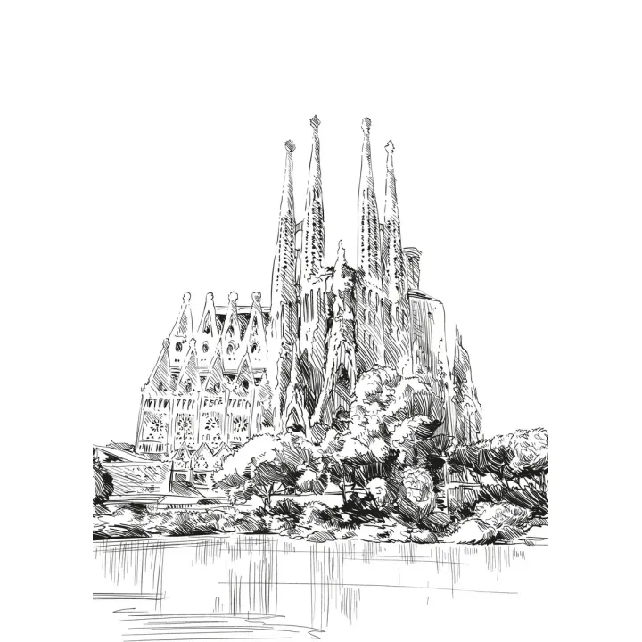 Plakat Bazylika Sagrada Familia – Szkic Gaudiego z Barcelony – produkt