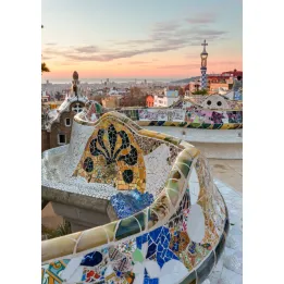Plakat Wschód Słońca – Park Güell i Widok na Barcelonę – produkt