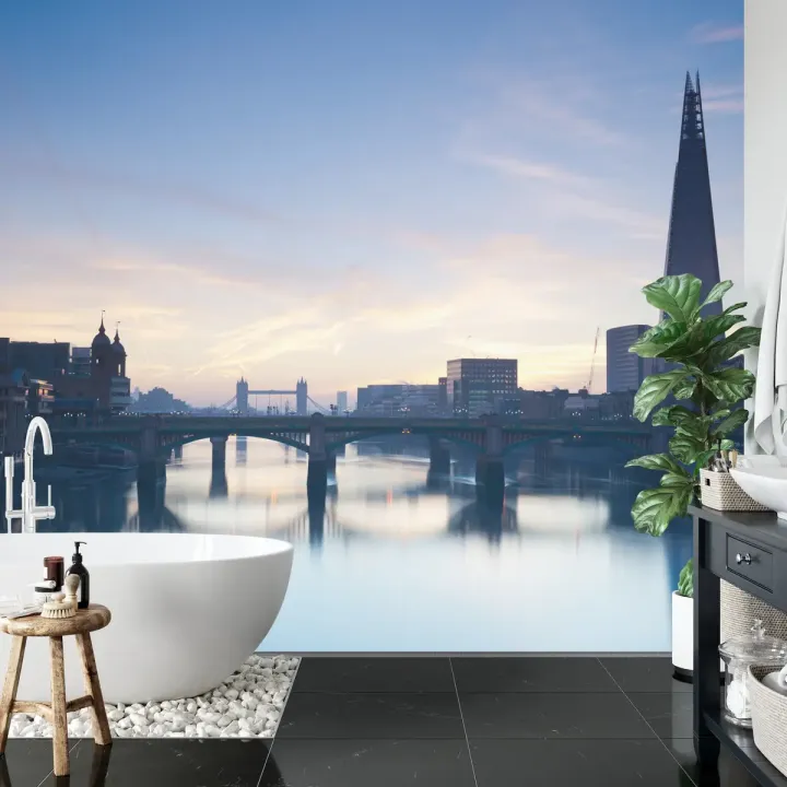 Fototapeta Pano – Skyline Londynu nad Tamizą