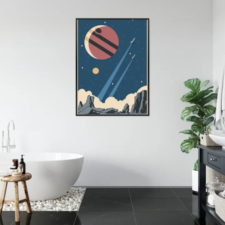 Plakat Rakiety i Planety – Kosmiczna Przygoda w Stylu Retro