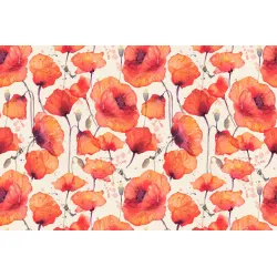 Fototapeta Maki Vintage – Akwarelowe Kwiaty Polne i Natura