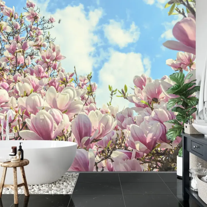 Fototapeta Kwitnąca Magnolia – Wiosenna Natura do Wnętrz