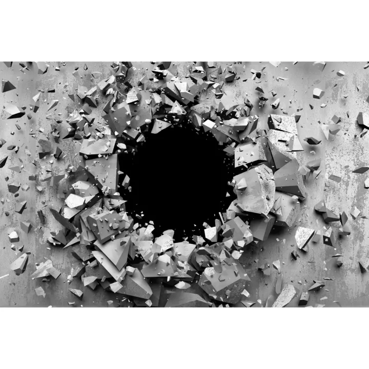 Fototapeta Dziura w Betonie – Surowa Tekstura i Abstrakcja Rozpadu – produkt