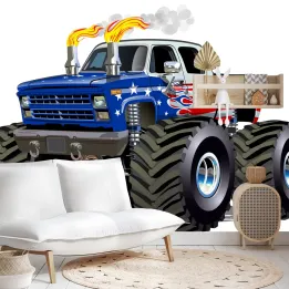 Fototapeta Amerykański Monster Truck – Motoryzacja i Patriotyzm USA