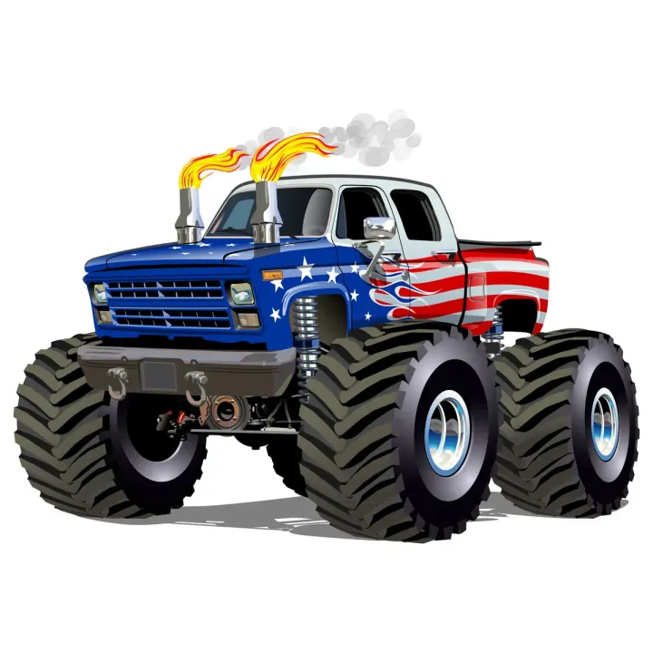 Fototapeta Amerykański Monster Truck – Motoryzacja i Patriotyzm USA – produkt
