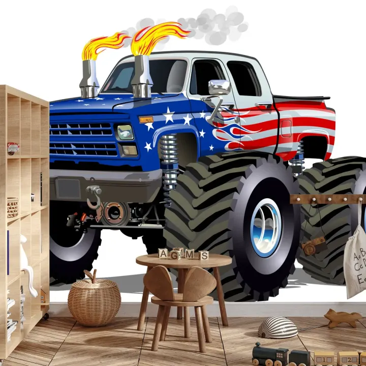 Fototapeta Amerykański Monster Truck – Motoryzacja i Patriotyzm USA
