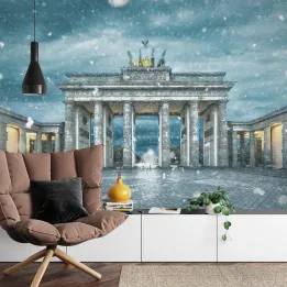 Fototapeta Brama Brandenburska – Zimowy Berlin w Świątecznej Atmosferze