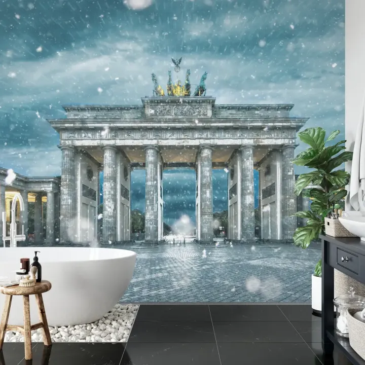 Fototapeta Brama Brandenburska – Zimowy Berlin w Świątecznej Atmosferze