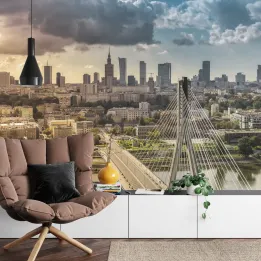 Fototapeta Warszawska Panorama – Skyline z Pałacem Kultury i Wisłą