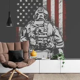 Fototapeta Amerykański Żołnierz – Patriotyzm i Służba Wojskowa USA