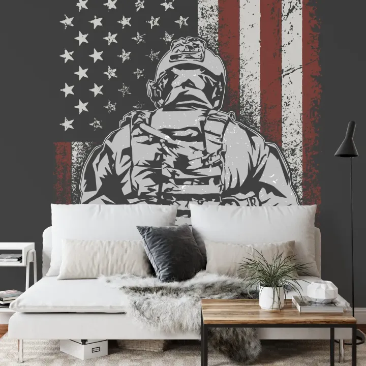 Fototapeta Amerykański Żołnierz – Patriotyzm i Służba Wojskowa USA