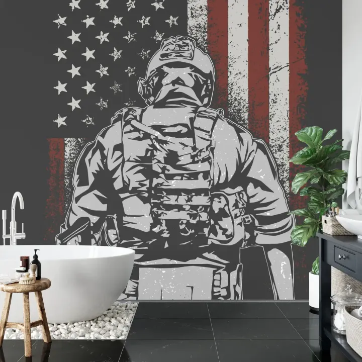 Fototapeta Amerykański Żołnierz – Patriotyzm i Służba Wojskowa USA