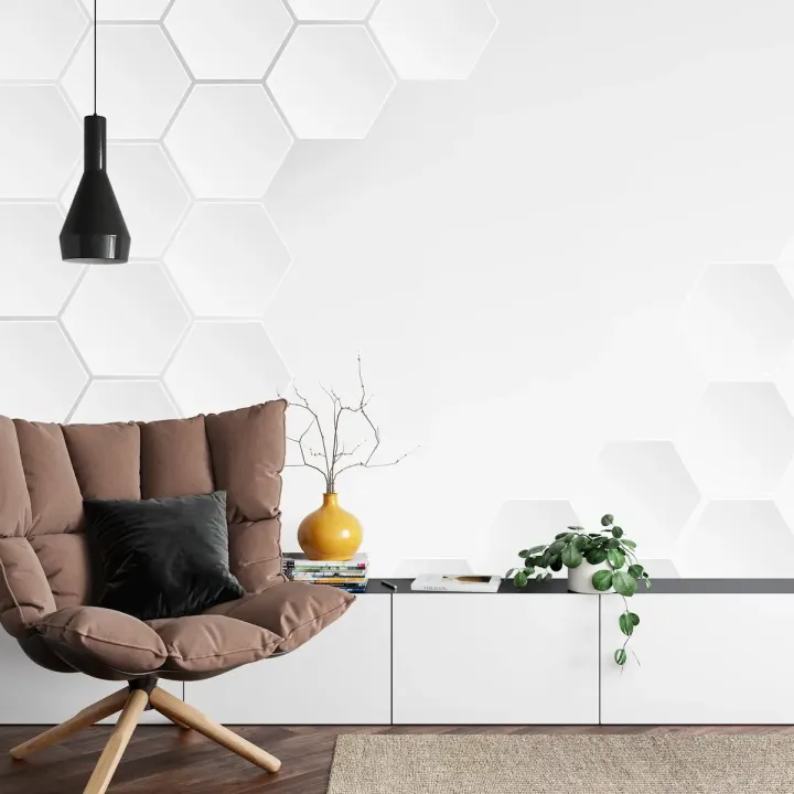 Fototapeta Geometria 3D – Abstrakcja Geometryczna z Heksagonami