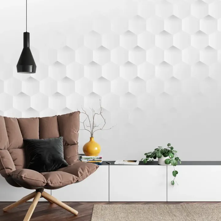 Fototapeta Geometria 3D – Abstrakcja Geometryczna i Wzór Heksagonalny