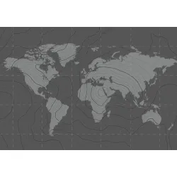 Fototapeta Nowoczesna Mapa Świata – Abstrakcyjna Grafika Liniowa Kontynentów