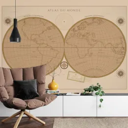 Fototapeta Atlas Świata – Stare Mapy i Kartografia Vintage