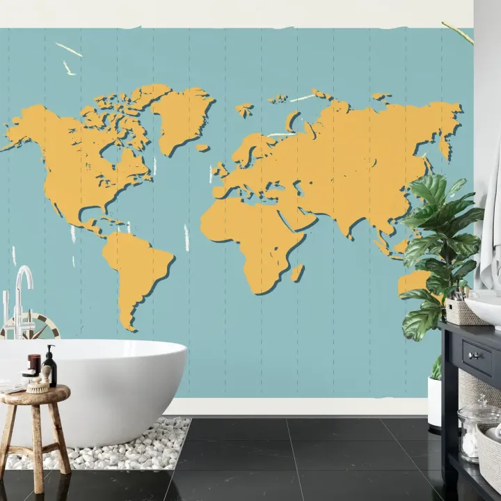 Fototapeta Retro Mapa Świata – Styl Vintage i Kompas Podróżnika