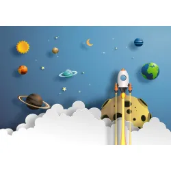 Fototapeta Seria Wycinanek Rocket Away – Kosmiczna Podróż Rakietą