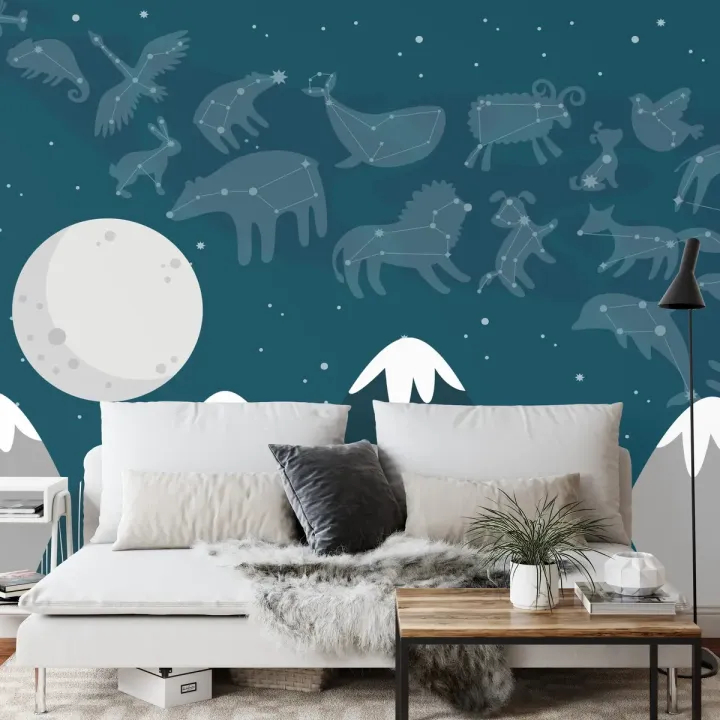 Fototapeta Wielkie Gwiazdy Małe Góry – Nocne Niebo i Krajobraz Górski