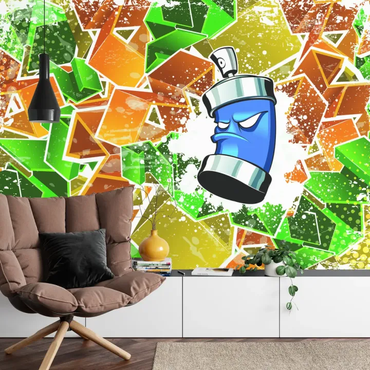 Fototapeta Wielkie Graffiti – Sztuka Uliczna i Abstrakcja Geometryczna