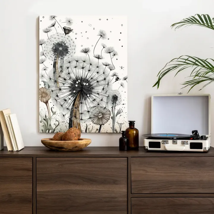 Plakat Dmuchawiec – Abstrakcja Natury w Stylu Skandynawskim