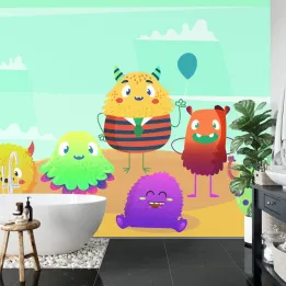 Fototapeta Monster Mayhem I – Kolorowe Postacie z Bajek i Świat Wyobraźni