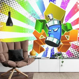 Fototapeta Wielkie Graffiti I – Sztuka Uliczna i Abstrakcja Geometryczna