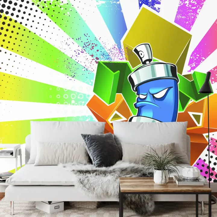 Fototapeta Wielkie Graffiti I – Sztuka Uliczna i Abstrakcja Geometryczna