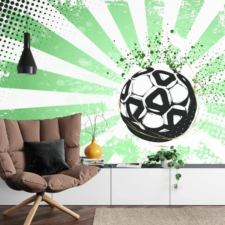 Fototapeta Gwiazdy Futbolu – Abstrakcyjna Dynamika Piłki Nożnej