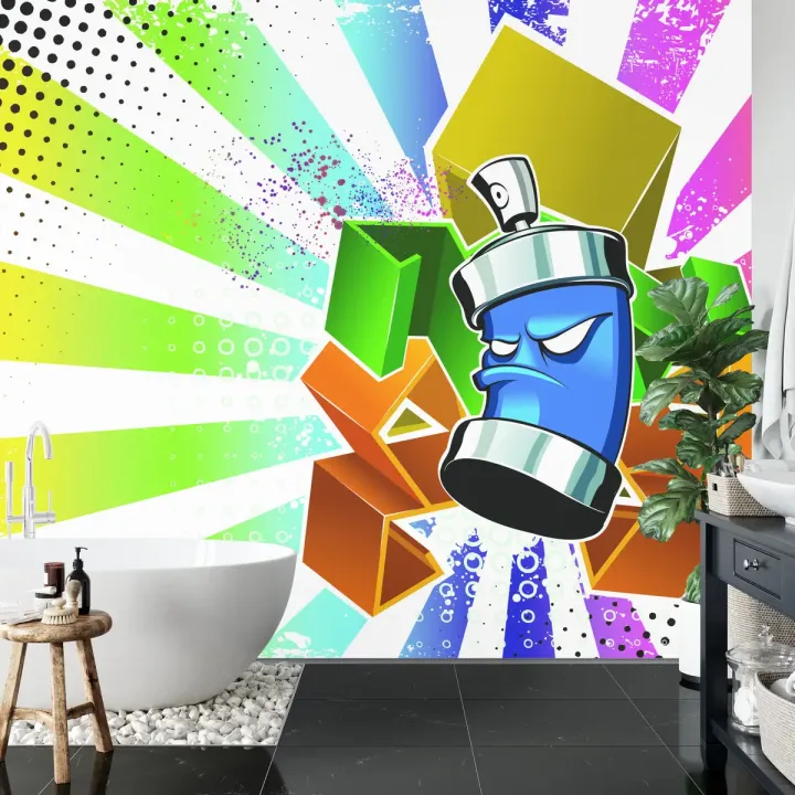 Fototapeta Wielkie Graffiti I – Sztuka Uliczna i Abstrakcja Geometryczna