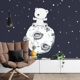 Fototapeta Borys I Księżyc – Nocne Niebo Pełne Gwiazd i Przygód