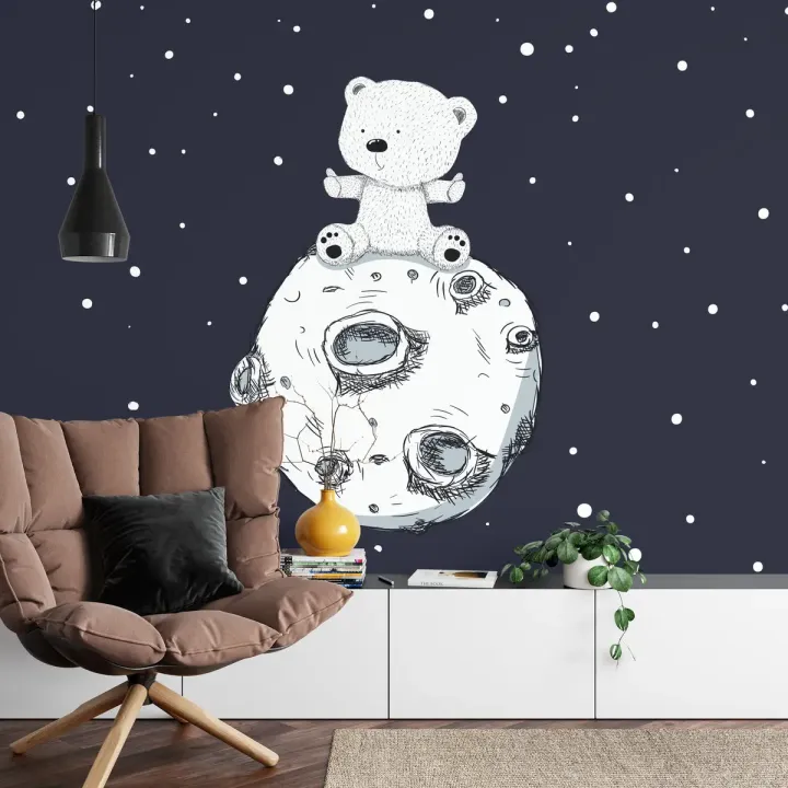 Fototapeta Borys I Księżyc – Nocne Niebo Pełne Gwiazd i Przygód