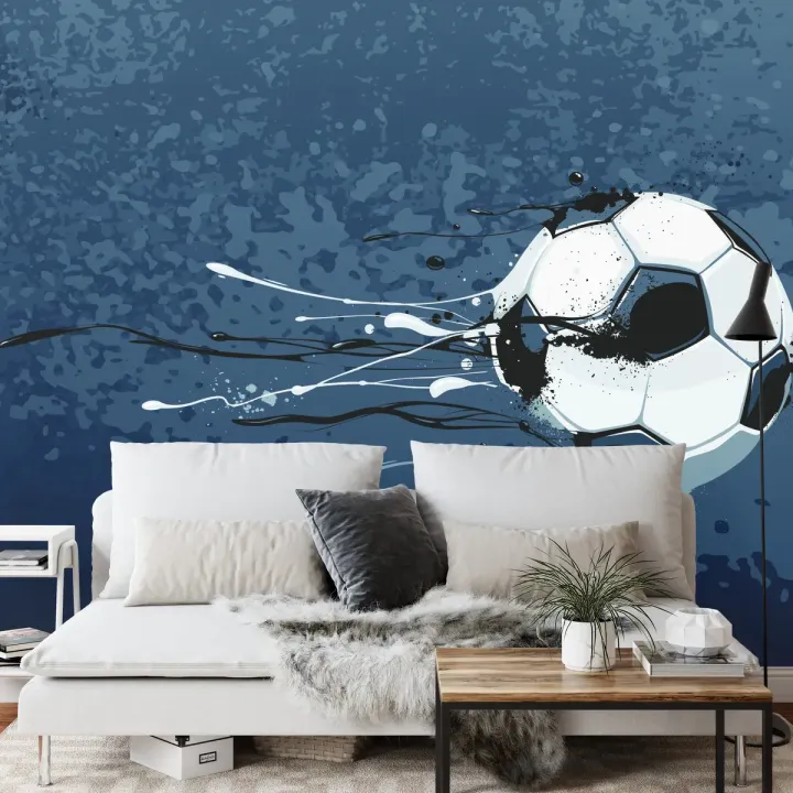 Fototapeta Gwiazdy Futbolu – Dynamika Strzału i Sportowej Akcji