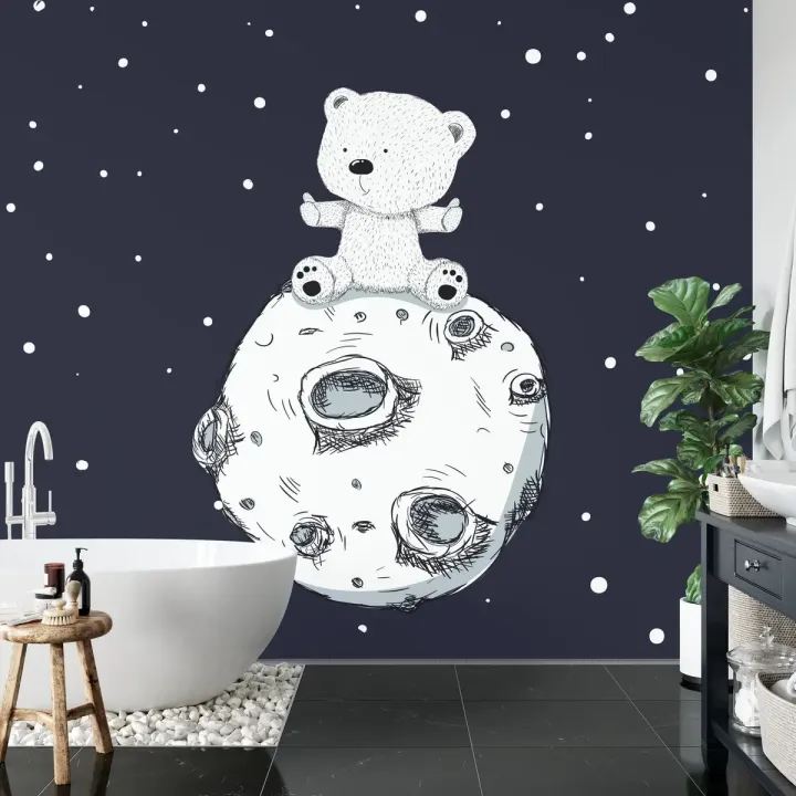 Fototapeta Borys I Księżyc – Nocne Niebo Pełne Gwiazd i Przygód