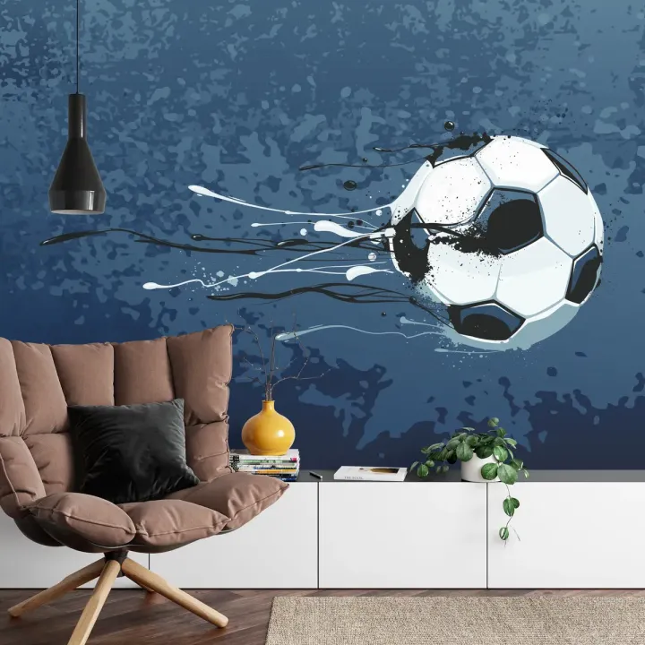 Fototapeta Gwiazdy Futbolu – Dynamika Strzału i Sportowej Akcji