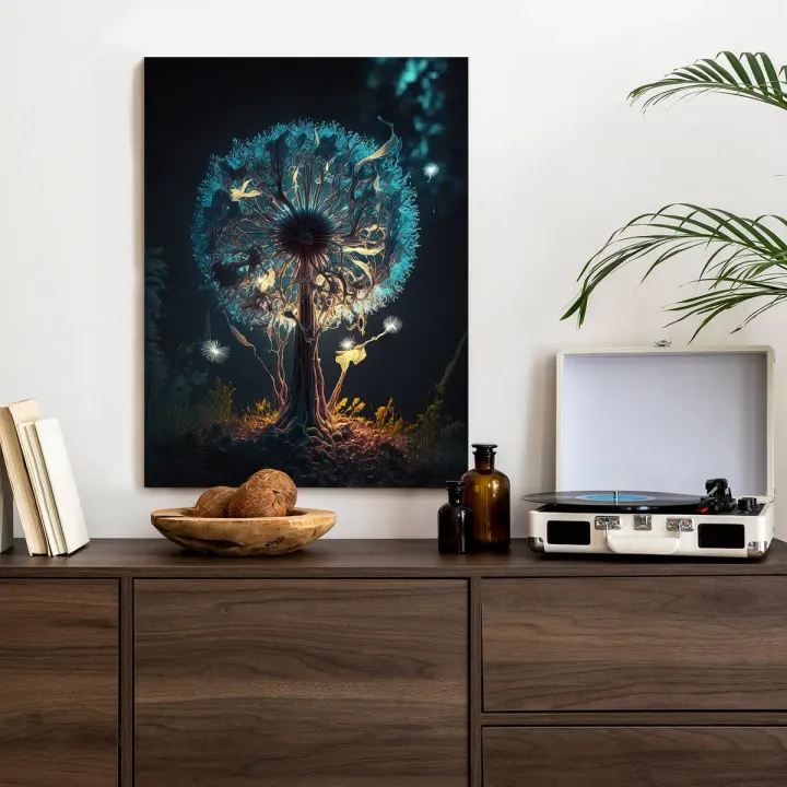 Plakat Abstrakcyjny Dmuchawiec – Leśna Cisza i Natura