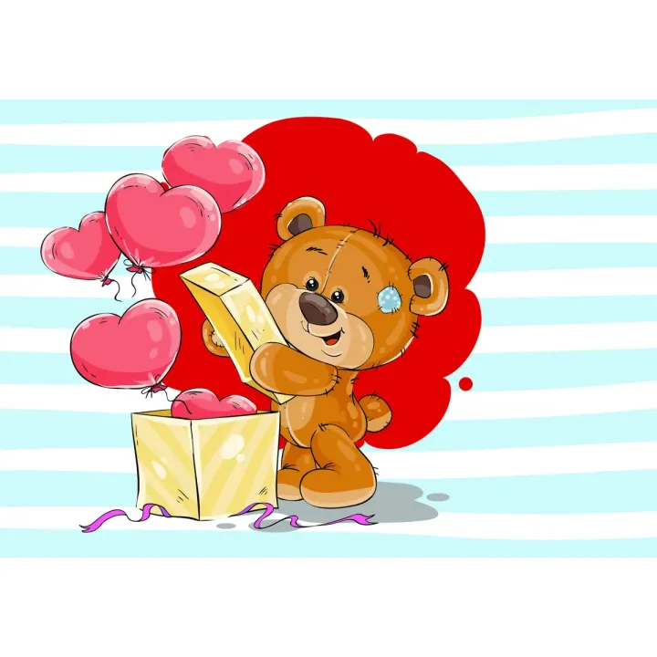 Fototapeta The Big Heart Bears – Miłosne Motywy z Niedźwiadkami – produkt
