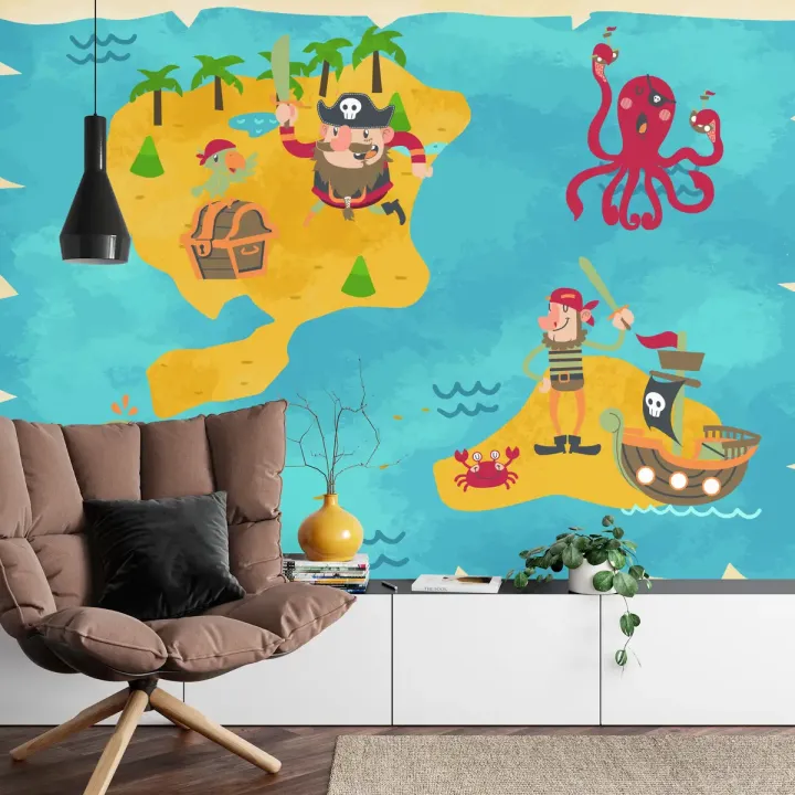 Fototapeta Mapa Skarbów – Piracka Przygoda na Oceanie
