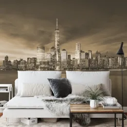 Fototapeta Wschód Słońca w Nowym Jorku – Sepia i Skyline Manhattanu
