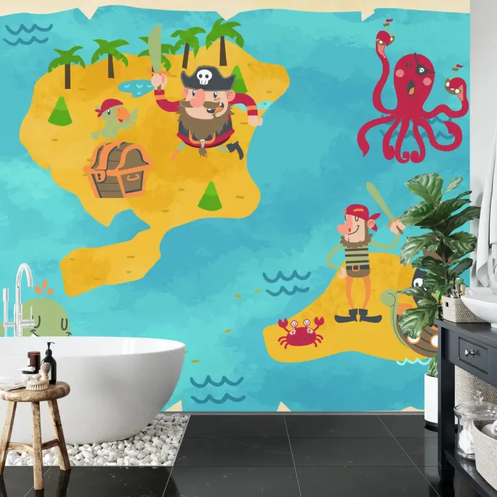 Fototapeta Mapa Skarbów – Piracka Przygoda na Oceanie
