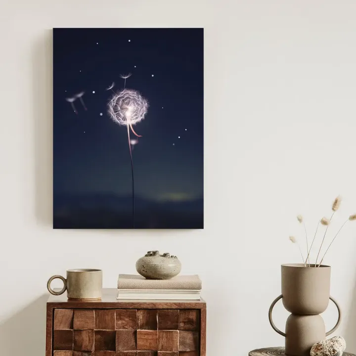Plakat Mniszek Lekarski – Nocne Niebo Pełne Spokoju