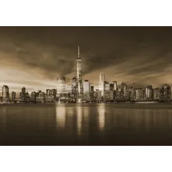 Fototapeta Wschód Słońca w Nowym Jorku – Sepia i Skyline Manhattanu