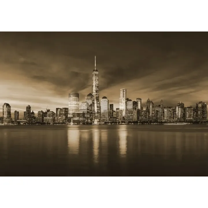 Fototapeta Wschód Słońca w Nowym Jorku – Sepia i Skyline Manhattanu – produkt